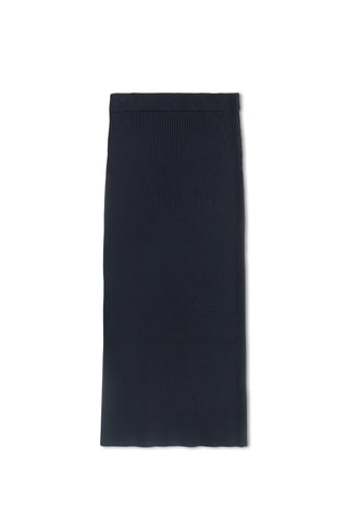 km rib maxi skirt - Navy