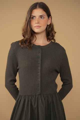 point cable twofer dress
