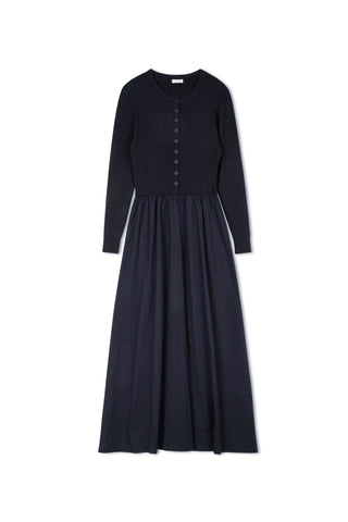 point cable twofer dress - NAVY