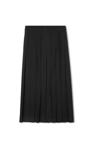 point maxi pleated skirt - BLACK