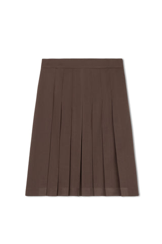 point short pleated skirt - CHOCOLATE