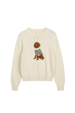 km dog sweater - Cream