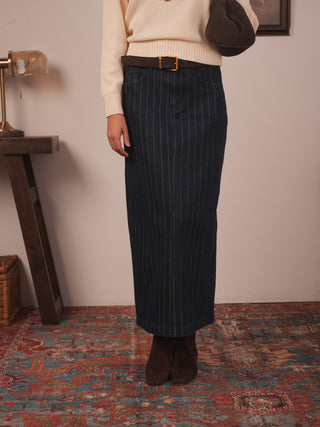 hd pinstripe maxi skirt