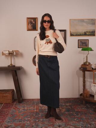 hd pinstripe maxi skirt