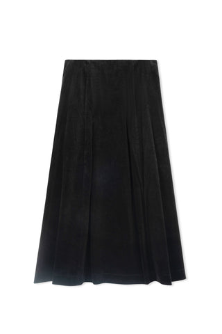 hd pleated corduroy skirt - Black