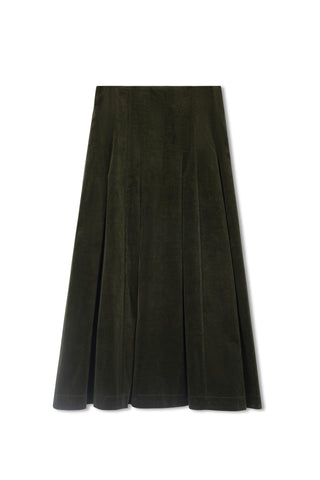 hd pleated corduroy skirt - Hunter Green