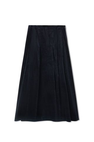 hd pleated corduroy skirt - Navy