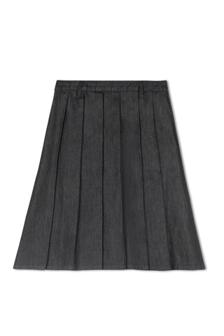 hd pleated midi skirt - Black