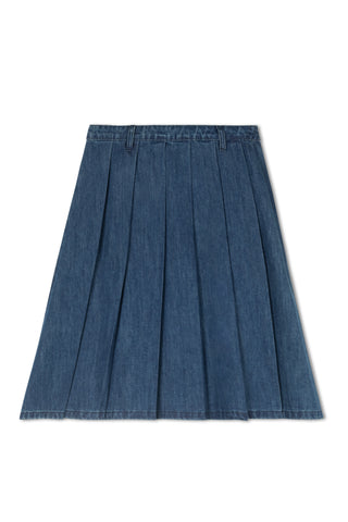 hd pleated midi skirt - Indigo