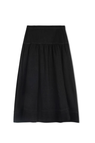 hd drop waist aline skirt - Black