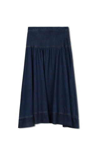 hd drop waist aline skirt - INDIGO