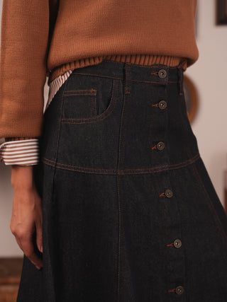 hd button front skirt