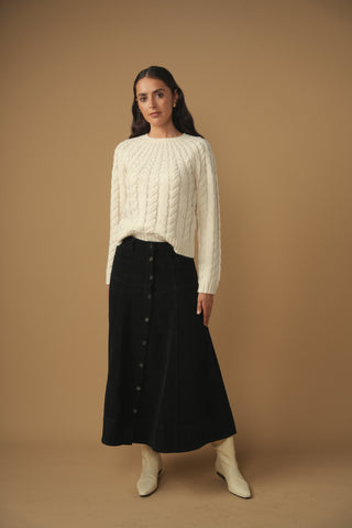 hd button front skirt