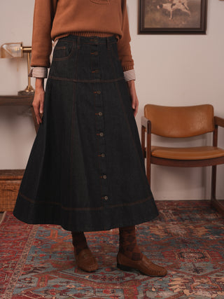 hd button front skirt