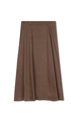 hd flared maxi skirt - CHOCOLATE
