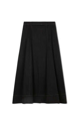 hd flared maxi skirt - BLACK