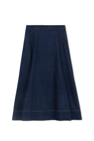 hd flared maxi skirt - Indigo