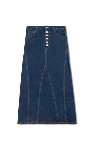 hd panel maxi skirt - INDIGO