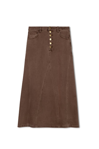 hd panel maxi skirt - CHOCOLATE