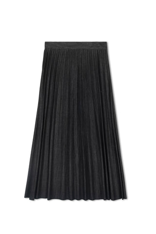 hd pleated maxi skirt - Black