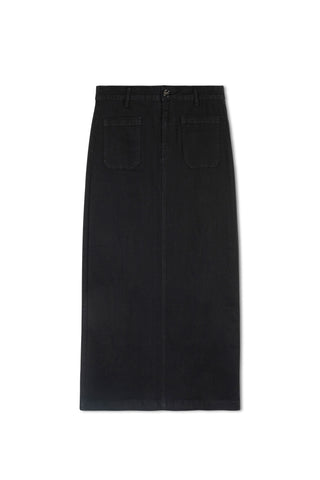hd front pocket maxi skirt - Black