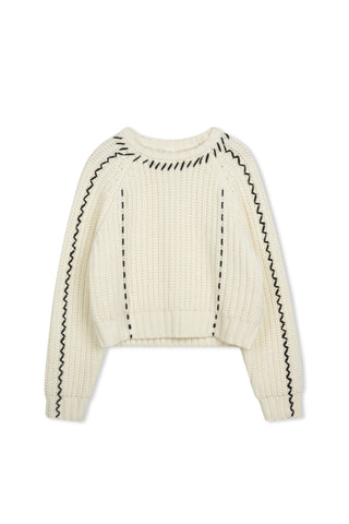 km mixed cable stitch sweater