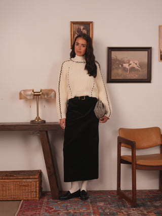 km mixed cable stitch sweater
