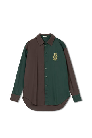 point preppy button up - CHOCOLATE COLORBLOCK
