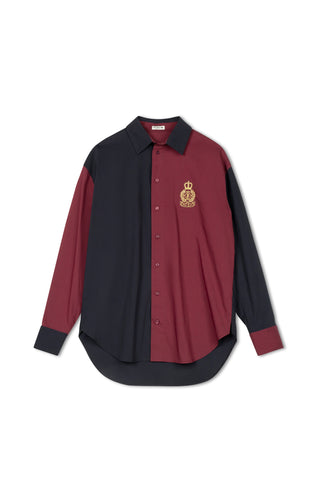 point preppy button up - NAVY COLORBLOCK