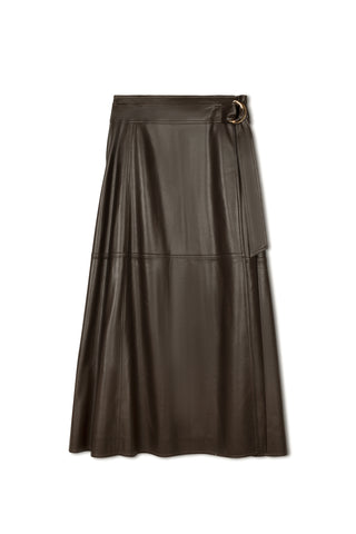 ceremony pu wrap skirt - BROWN