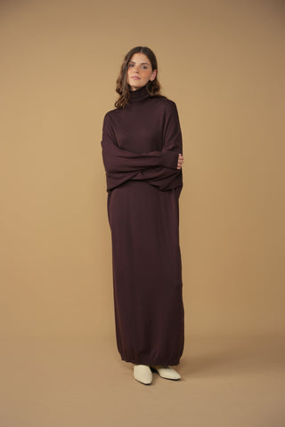 point turtleneck dolman dress