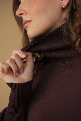 point turtleneck dolman dress