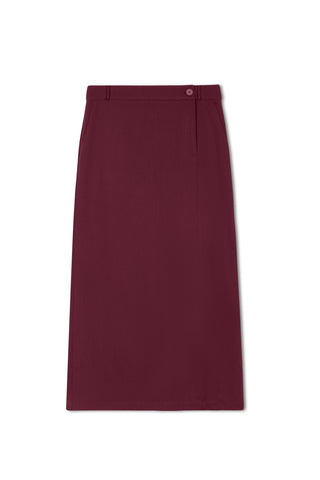 point side button skirt - BERRY WINE
