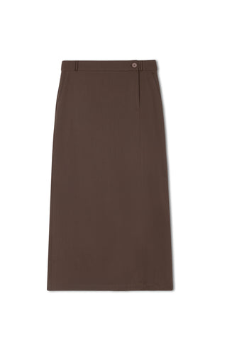point side button skirt - CHOCOLATE