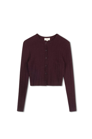 cinnamon cable cardi - Berry Wine
