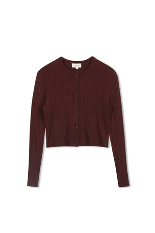 cinnamon cable cardi - Brandy