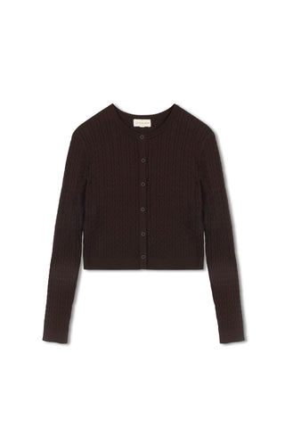 cinnamon cable cardi - Chocolate