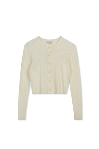 cinnamon cable cardi - Cream