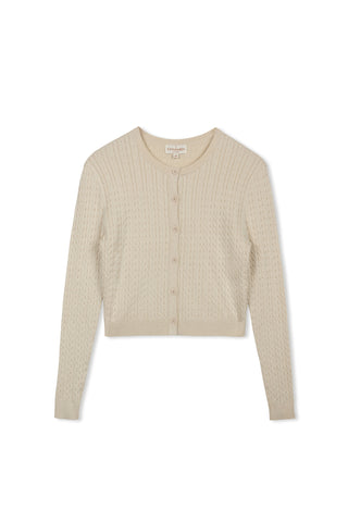 cinnamon cable cardi - Ecru
