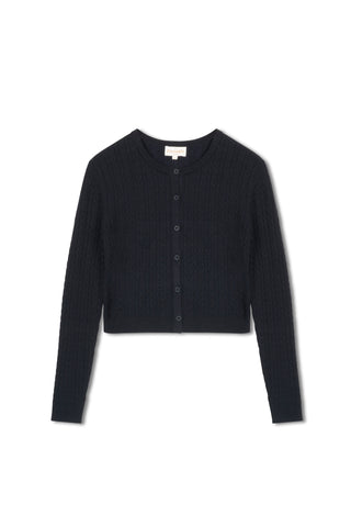 cinnamon cable cardi - Navy