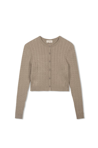 cinnamon cable cardi - New Taupe