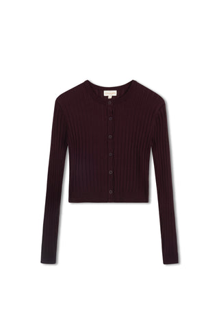 cinnamon rib cardi - Berry Wine