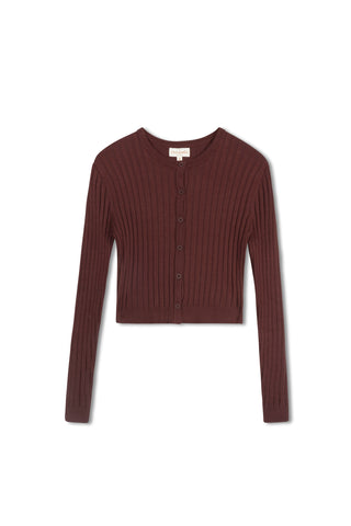 cinnamon rib cardi - Brandy