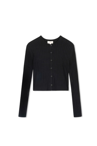 cinnamon rib cardi - Chocolate