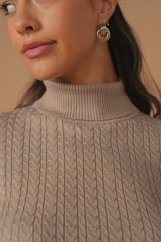 cinnamon cable turtleneck