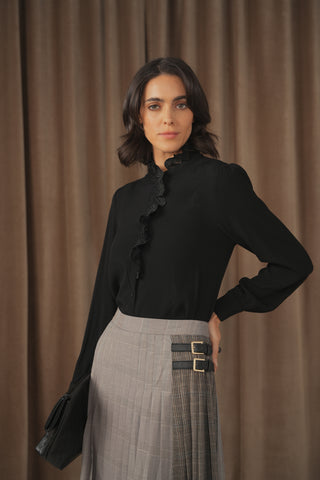ceremony ruffle button down blouse