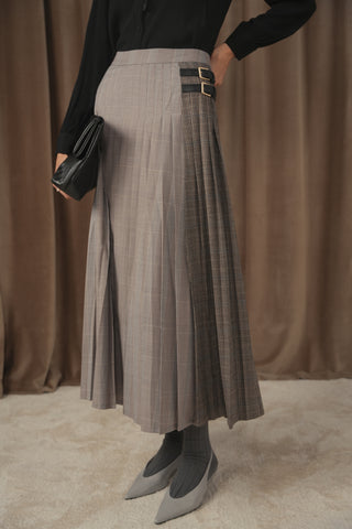 ceremony side buckle leather skirt