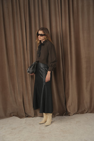 ceremony pu godet skirt