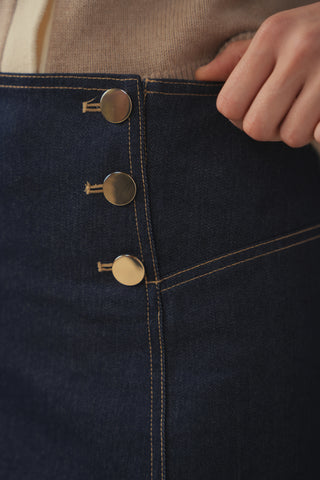 ceremony flare hem denim skirt