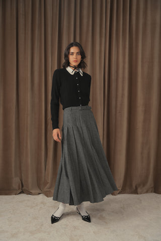 ceremony pleated herringbone skirt